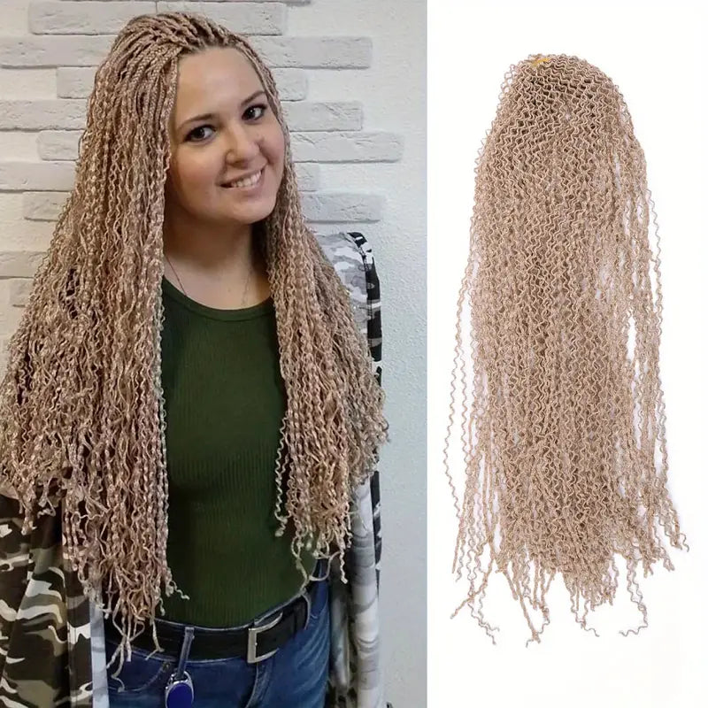 24 Polegada tranças de crochê de cabelo sintético longo encaracolado