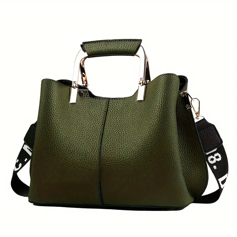 Bolsa feminina com contraste de cores, bolsa crossbody moderna, bolsa de ombro em couro PU