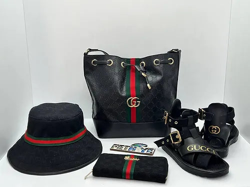 Sandálias,bolsa, carteira e chapeu combinados GUCCI