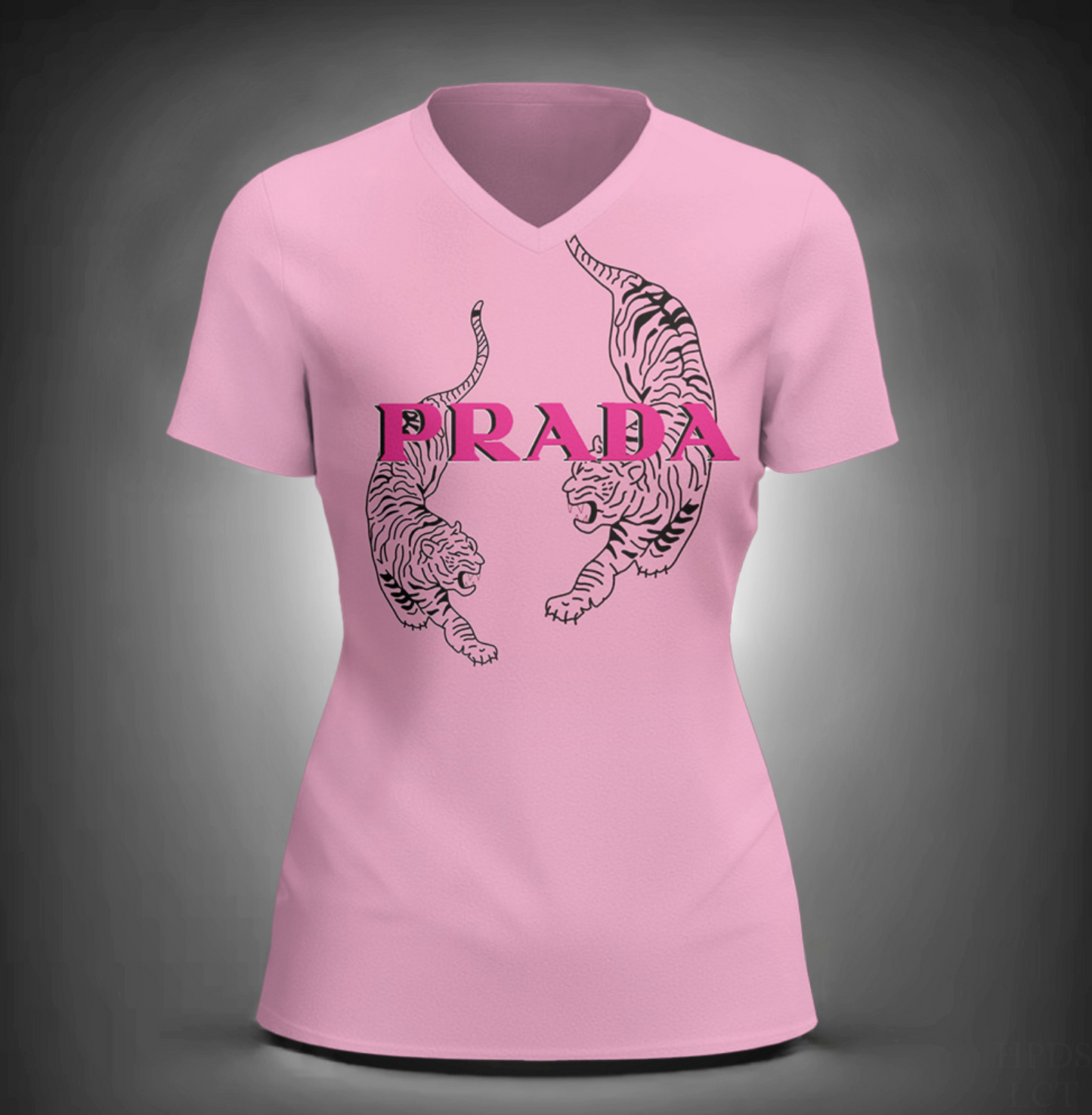 Camiseta Feminina de gola V PRADA