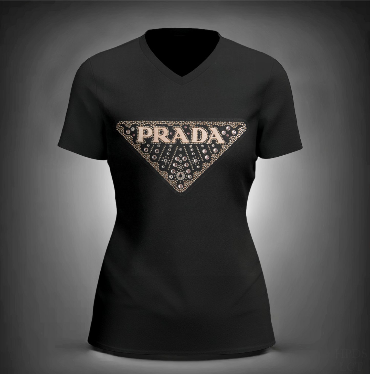 Camiseta Feminina de gola V PRADA