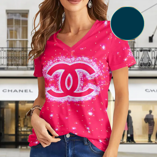 Camiseta CHANEL com decote em V