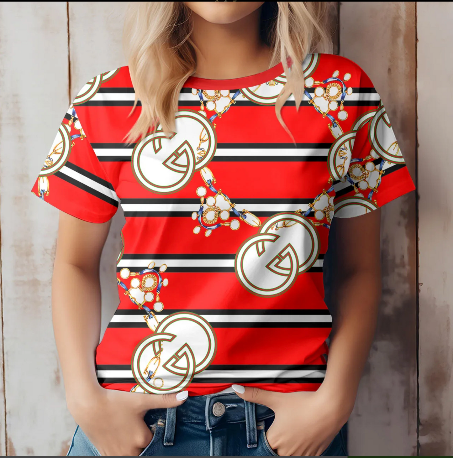 Camiseta Feminina de gola GUCCI