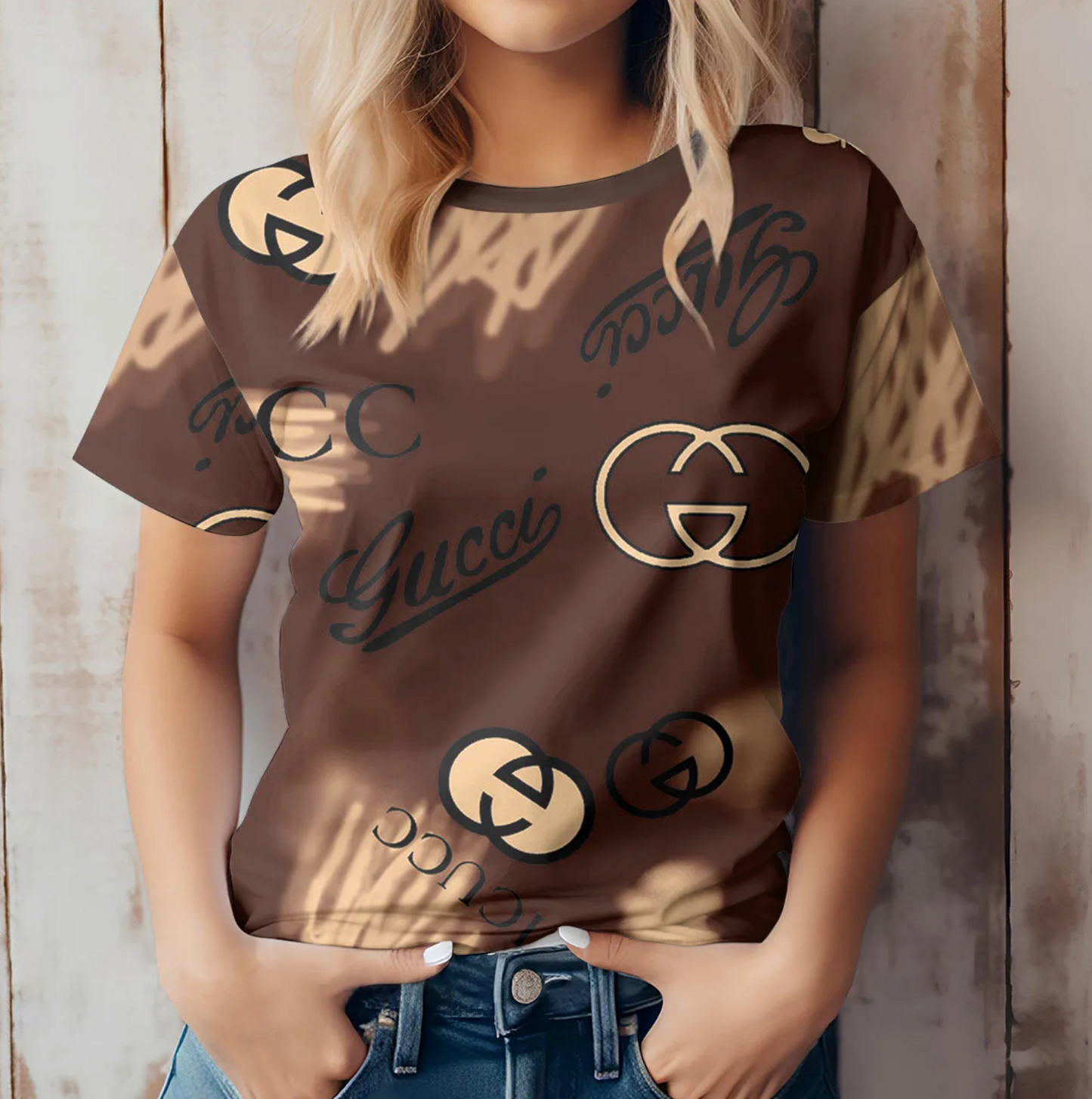 Camiseta Feminina de gola GUCCI