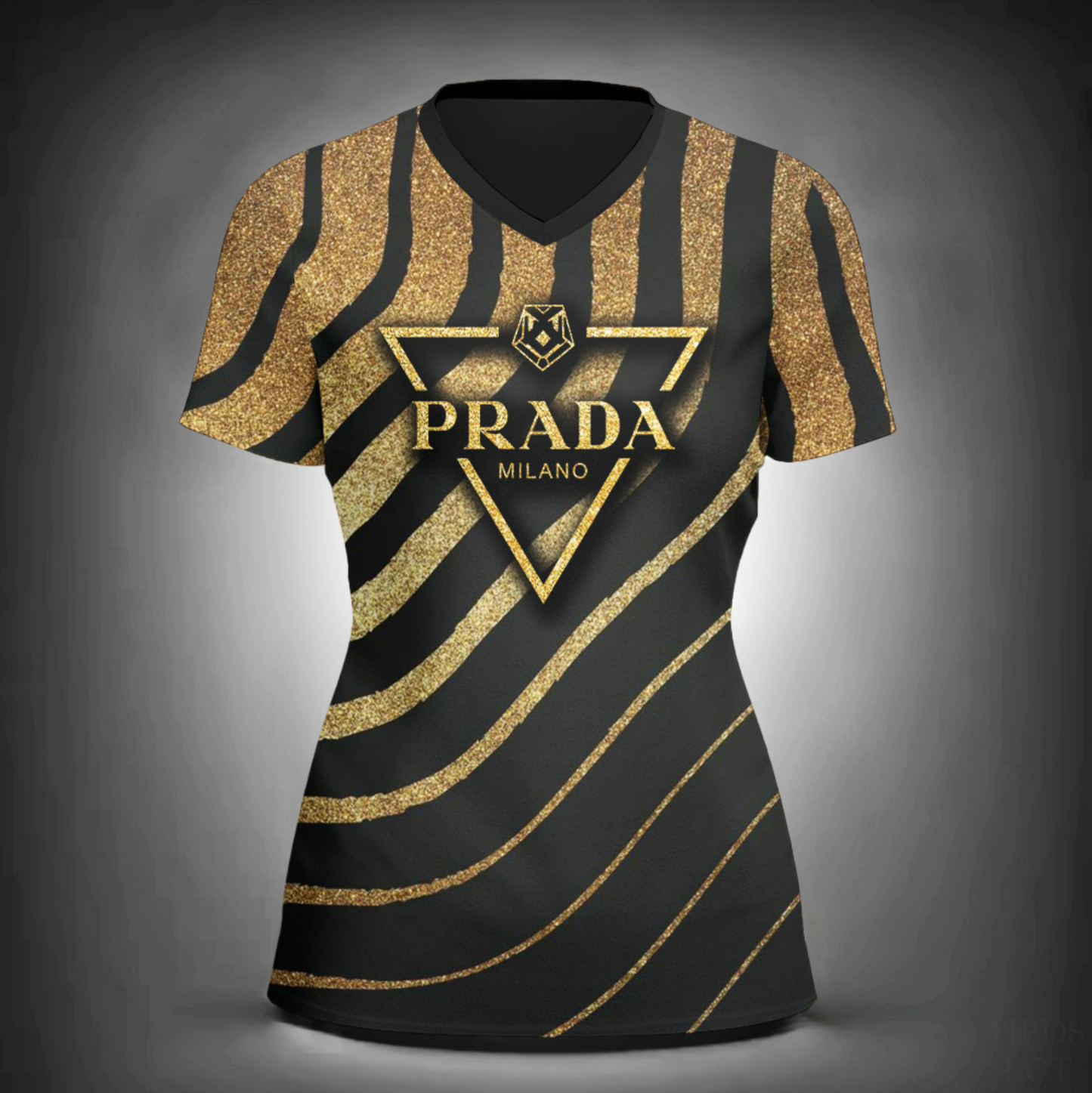 Camiseta Feminina de gola V PRADA