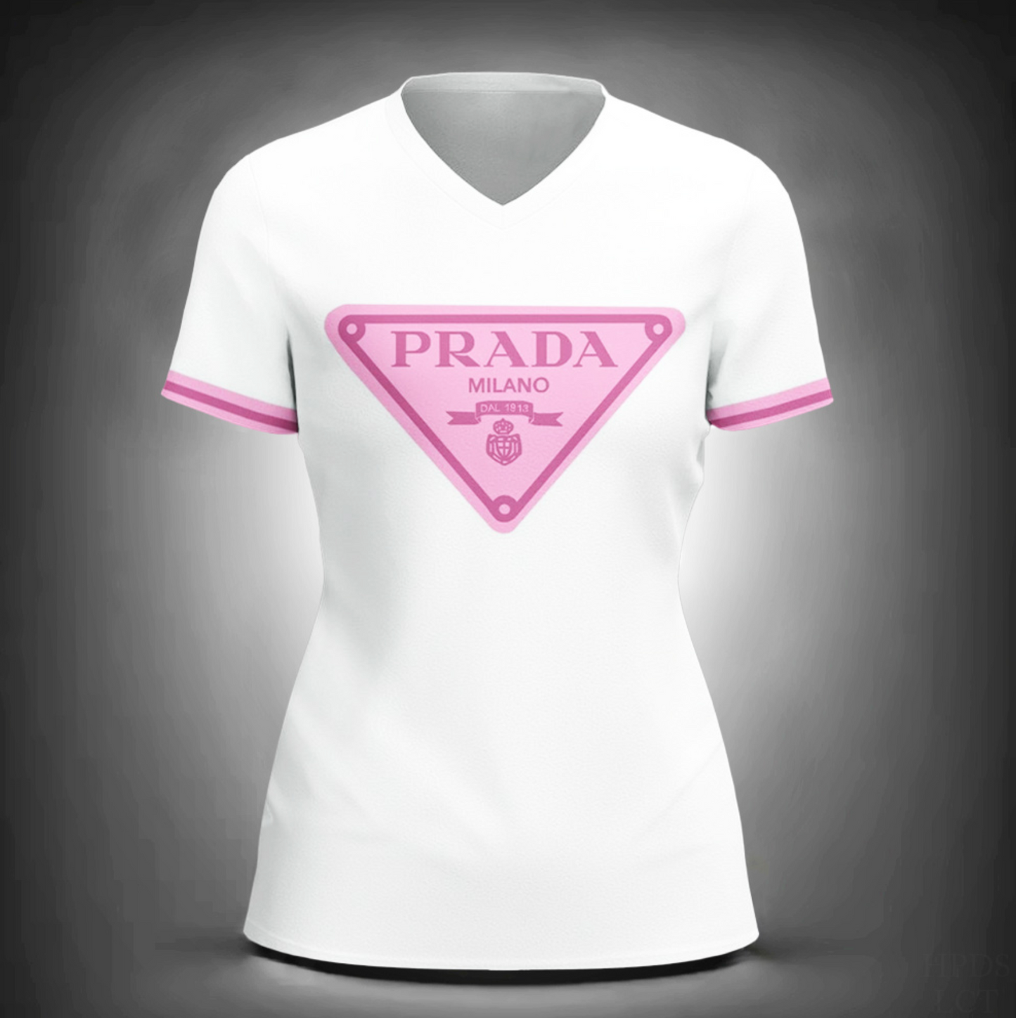 Camiseta Feminina de gola V PRADA