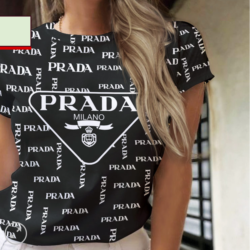 Camiseta Feminina de gola V PRADA