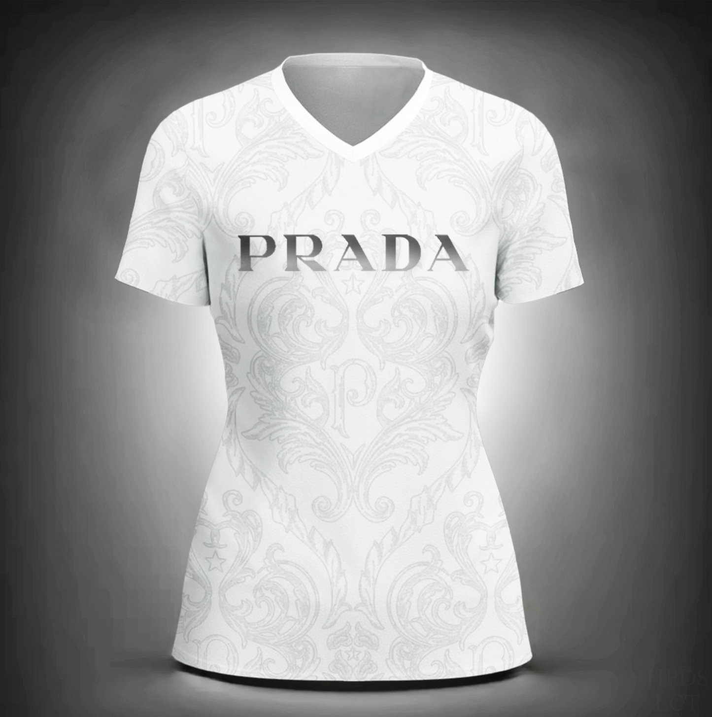 Camiseta Feminina de gola V PRADA