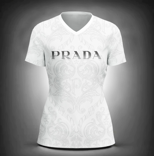 Camiseta Feminina de gola V PRADA