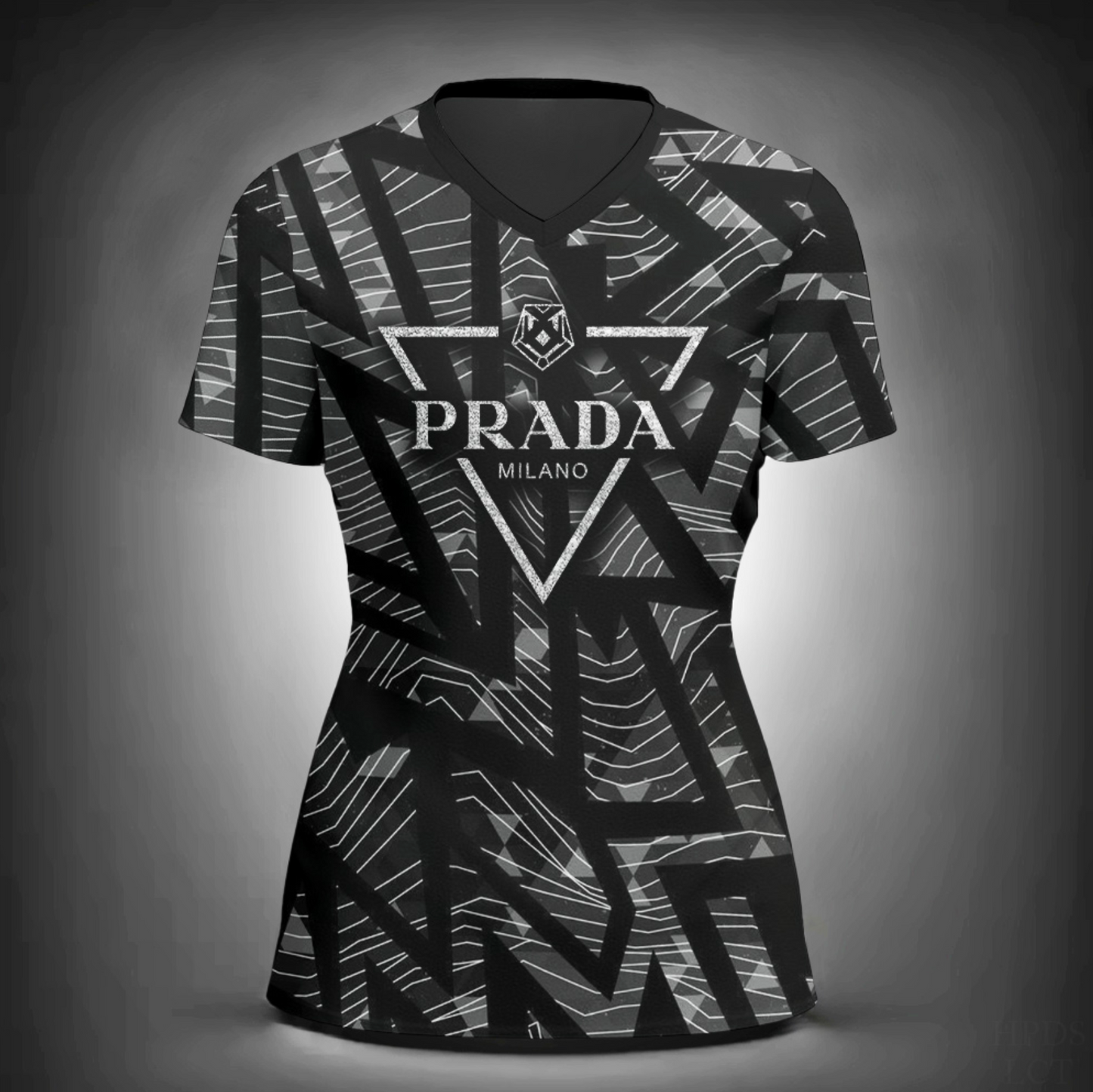 Camiseta Feminina de gola V PRADA