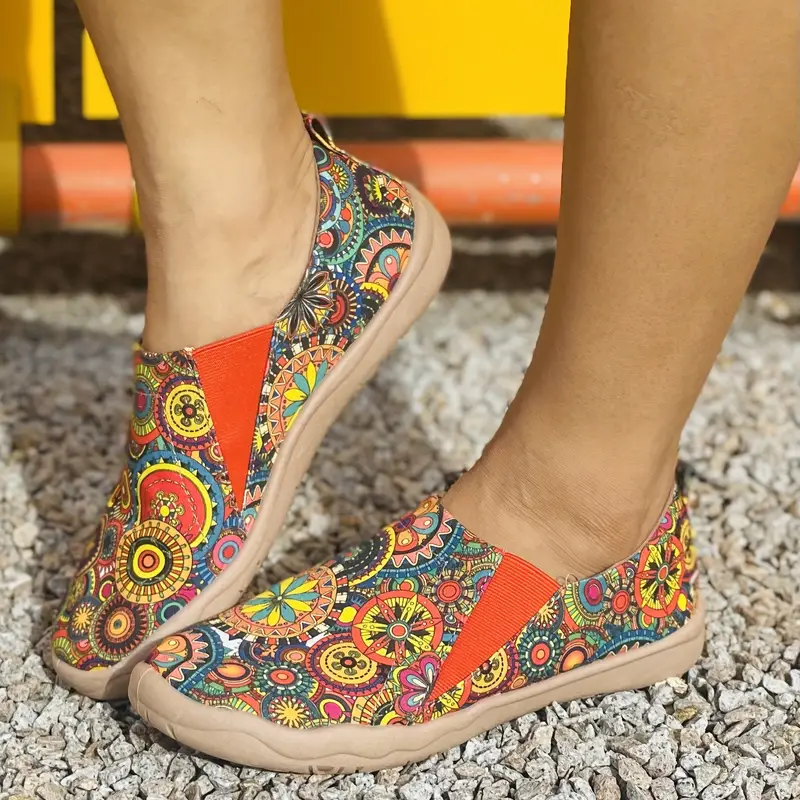 Sapatos de lona para mulheres, colorido da estampa floral