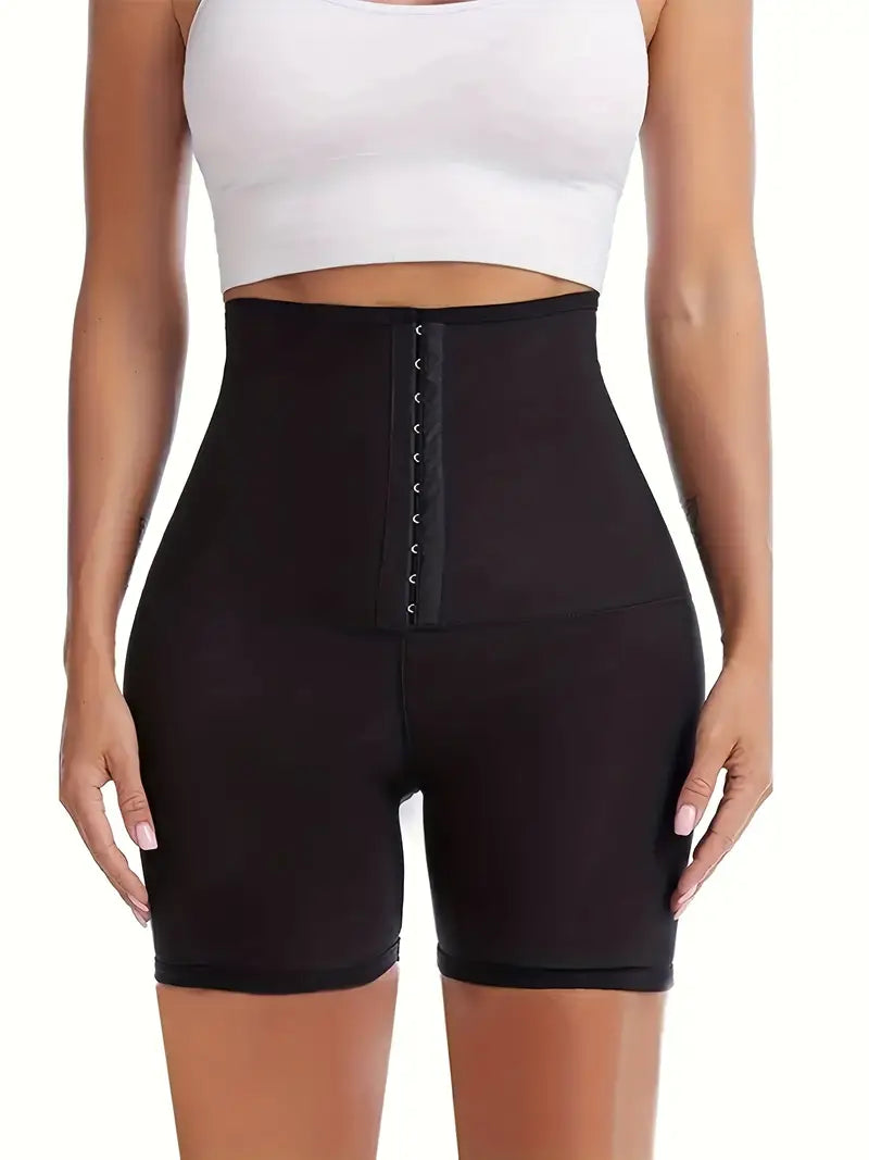 Shorts justos modeladoras esportivos cintura alta com controle de barriga