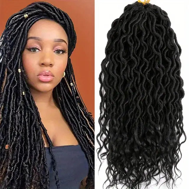 6 pacotes de extensões de cabelo Dreadlocks encaracolados 18 polegadas