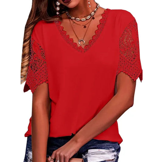 Blusa elegante manga curta laço chiffon