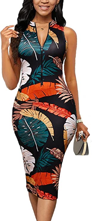 Vestidos Bodycon Sexy Floral