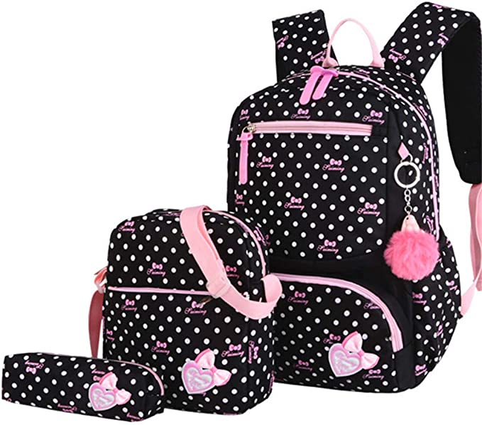 Conjunto  3 peças de mochilas escolares com kits de lanche e material