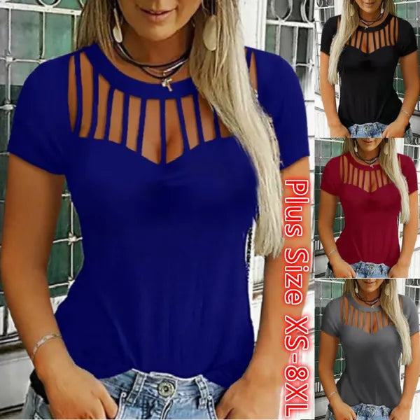 Blusa de verão decote recortado