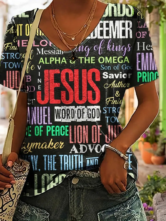 Camiseta cristã com estampa de Jesus