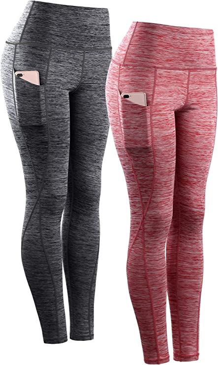 2 Pares de Calça de Yoga  de Cintura Alta com Bolso