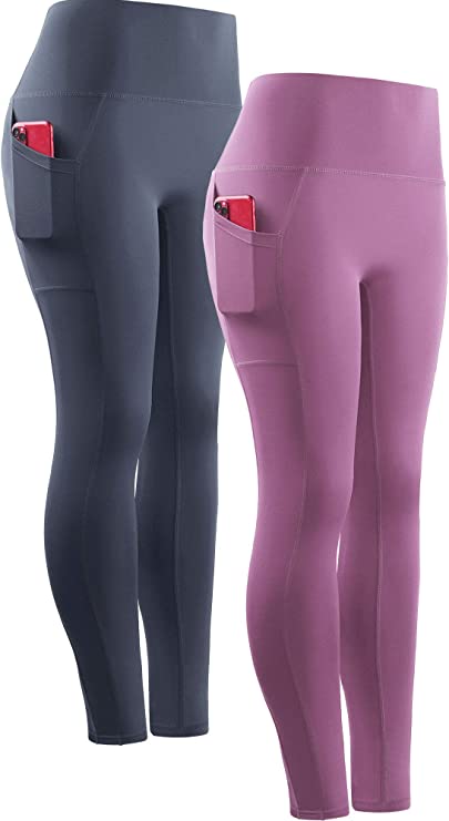 2 Pares de Calça de Yoga  de Cintura Alta com Bolso