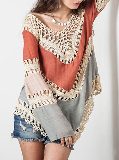 Blusa Estilo Pancho - Manga Comprida