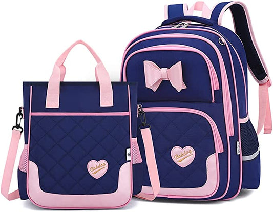 Conjunto 2 peças de mochilas escolares com kits de lanche