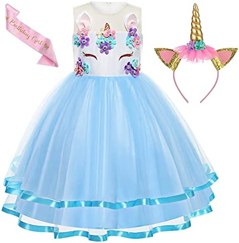 Vestido de Princesa tamanhos de 3 a 8 anos