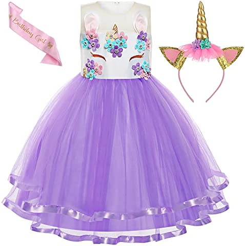 Vestido de Princesa tamanhos de 3 a 8 anos